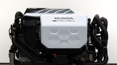 Close-up of a fuel cell in a neutral environment.