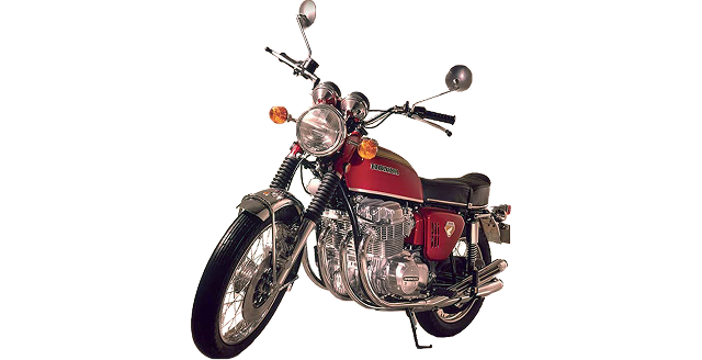 Image of Honda 1969 Honda motorcycle against a light blue background