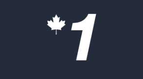Icon of the number one and a Maple Leaf. 
